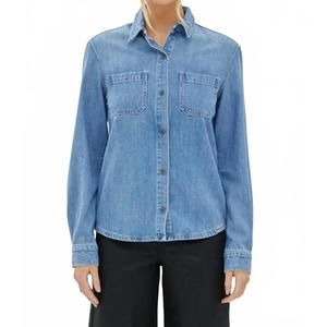 NEW HIDDEN classic fit denim shirt in blue